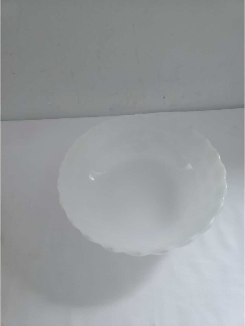 Vintage anchor hocking Bubble Milk Glass Serving Bowl 8"